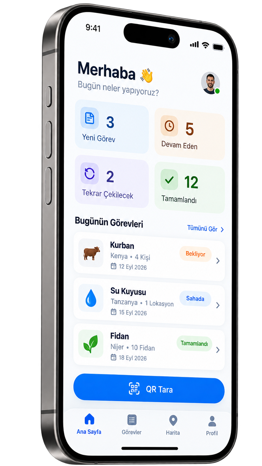 iPhone üzerinde VERBİ mobil uygulaması